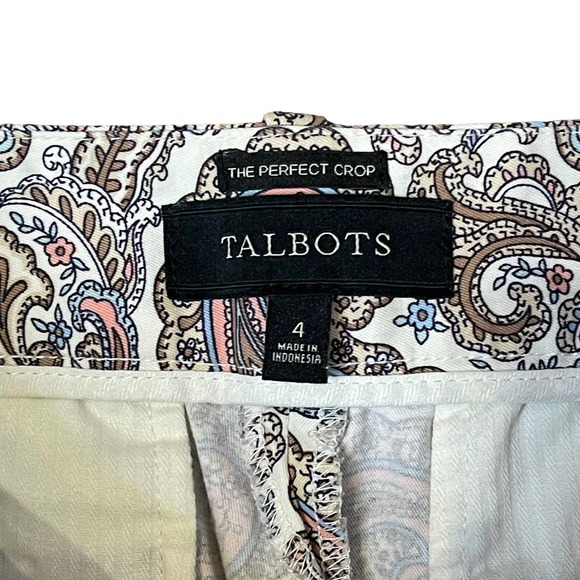 Talbots The Perfect Crop Pants Size 4 Multi Color Floral Stretch Womens 31X26 - Picture 7 of 8